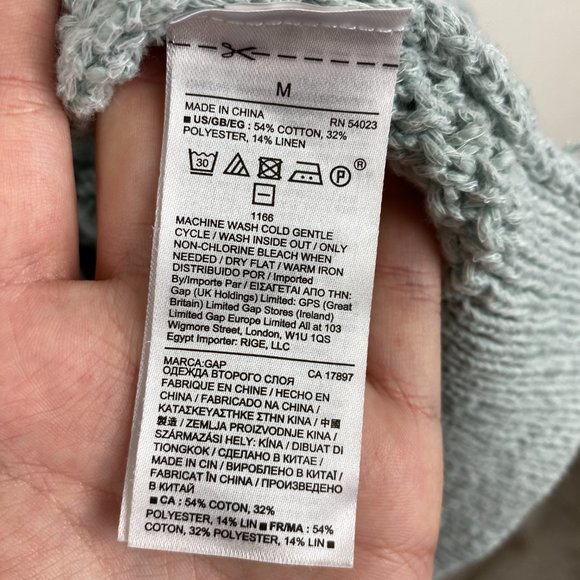 GAP Mixed Texture Linen/Cotton Pullover Sweater - Picture 6 of 8